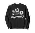 Soccermomlife Soccer Mom Messy Bun Sweatshirt - Graphic Print for Adults