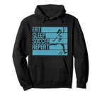 Eat Sleep Soccer Repeat Funny Footballer Hoodie - Minimalist Print Unisex