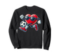 Heart Playing Soccer Football Sweatshirt - Streetwear Style for Adults