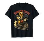 Golden Retriever Motorbike Love T-Shirt - Minimalist Print for Adults