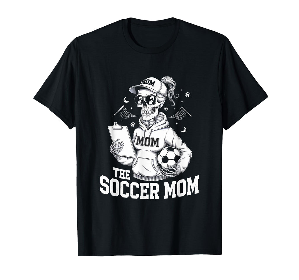 Soccer Mom Skeletton Halloween Soccer T-Shirt - Streetwear Style Unisex