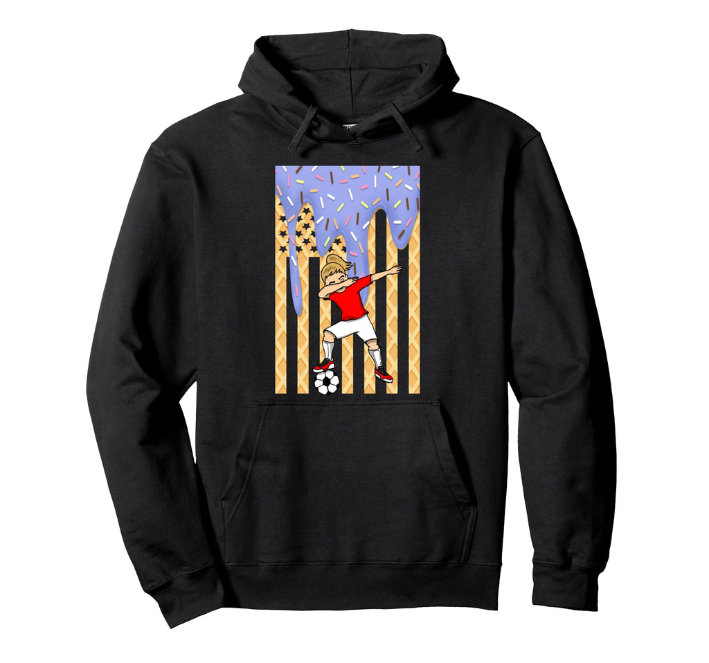 Soccer Usa Flag Soccer Dabbing Dab Ice Hoodie - Trendy Graphic Unisex