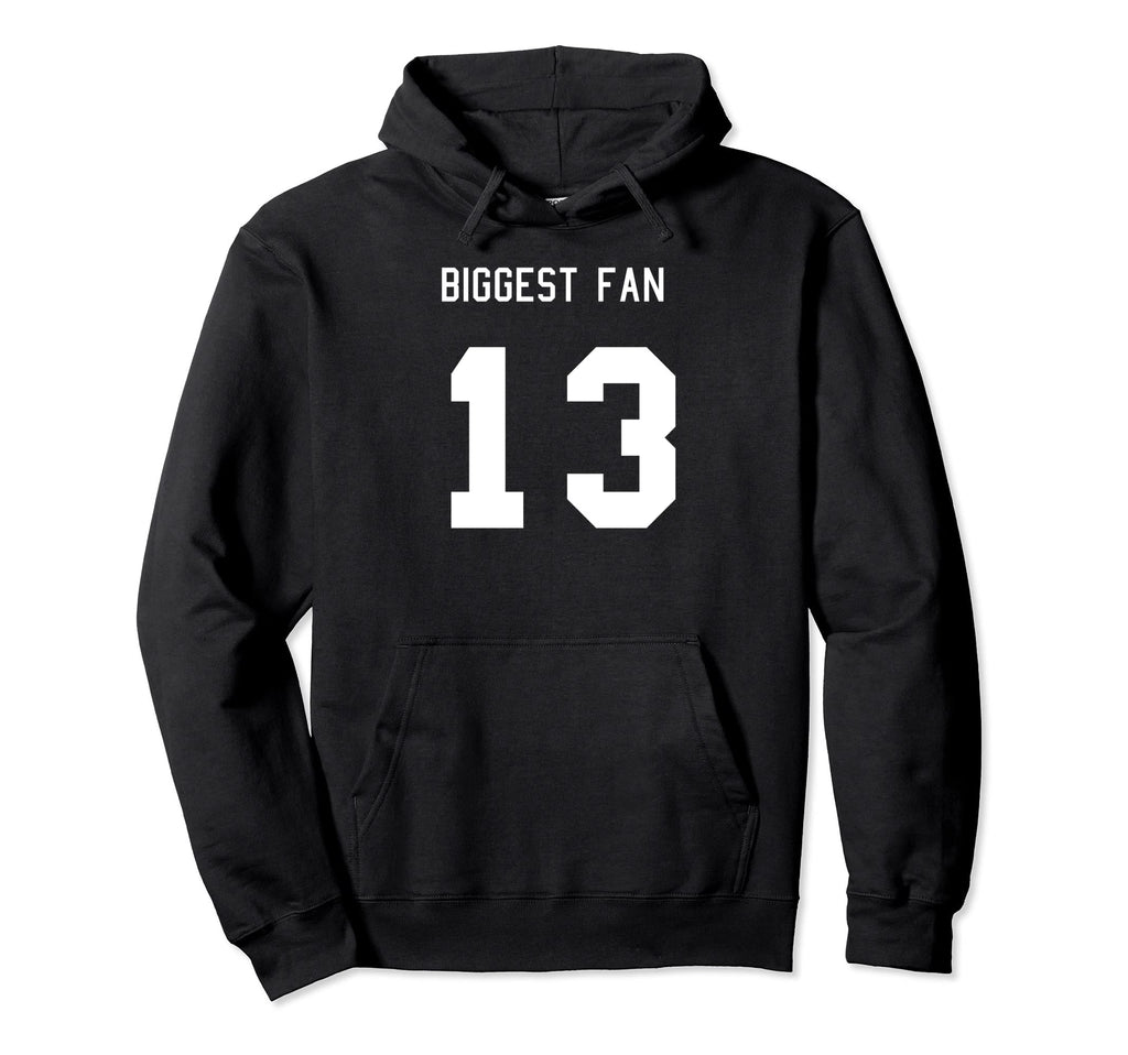 Number 13 Biggest Fan Sport Spirit Wear Hoodie - Minimalist Print Unisex