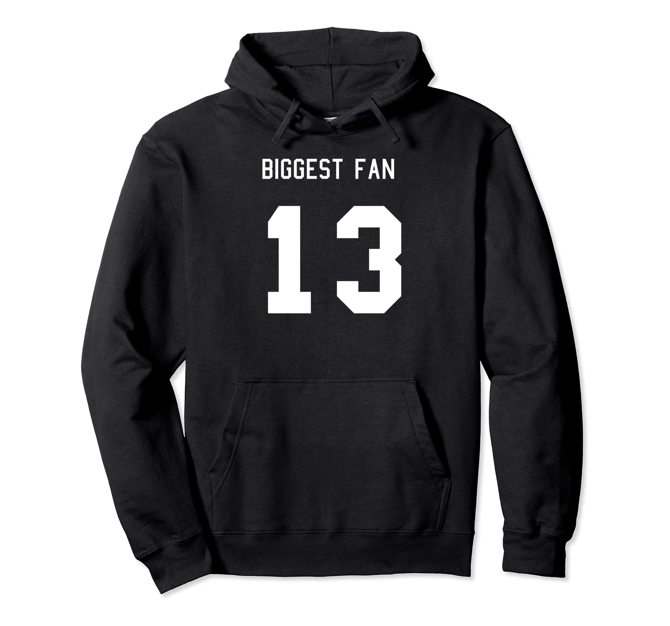 Number 13 Biggest Fan Sport Spirit Wear Hoodie - Minimalist Print Unisex