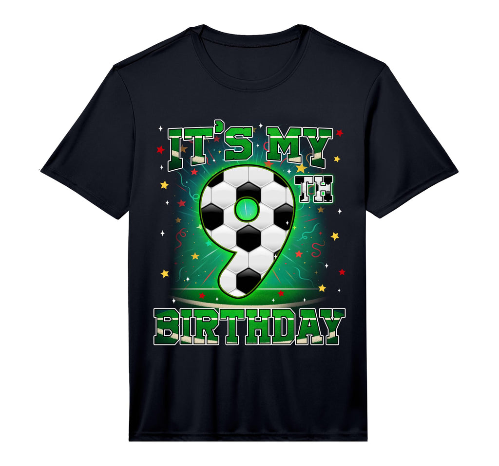 Its My 9Th Birthday Soccer 9 Years Old T-Shirt - Minimalist Print Unisex