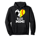 Ball Mimi Funny Soccer Softball Heart Hoodie - Custom Art Print for Adults