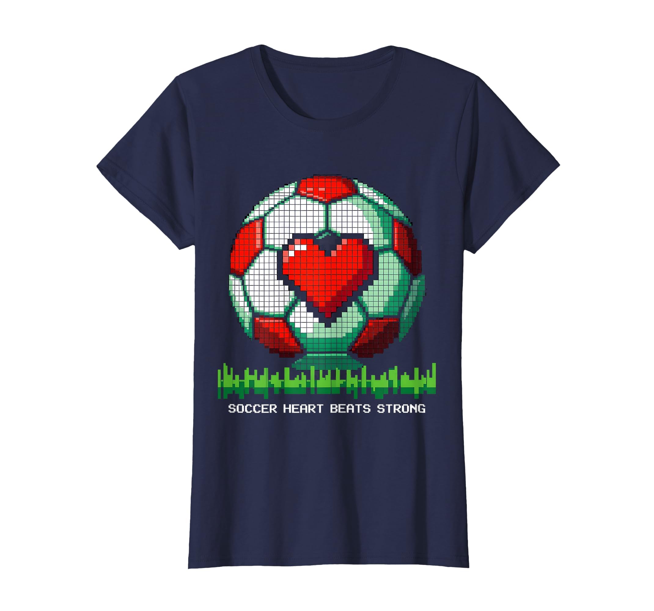 Soccer Heart Beats Strong Mens Fan T-Shirt - Minimalist Print Men Women