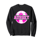 Aubrey Name Soccer Play Football Sweatshirt - Minimalist Print for Adults