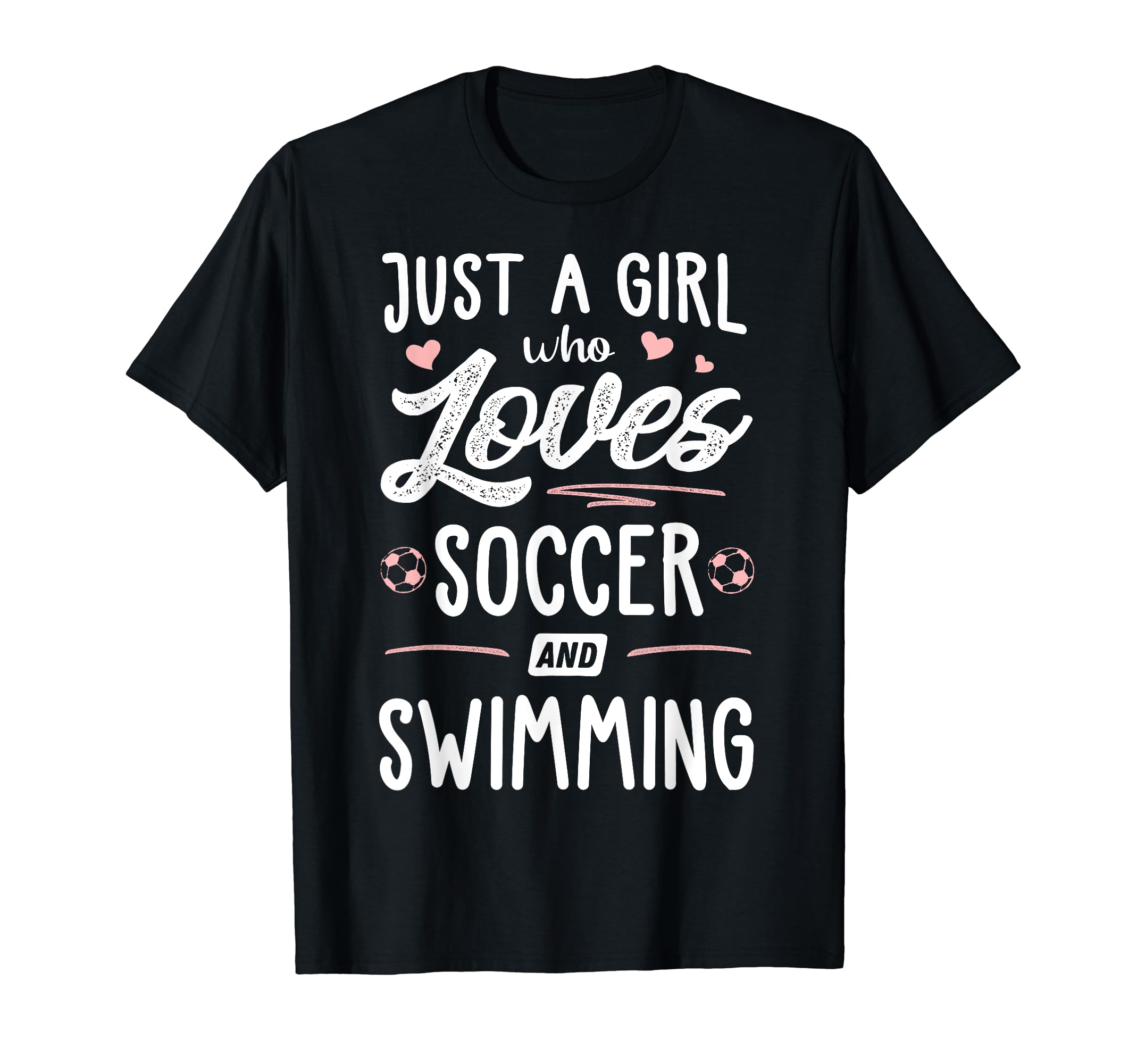 Just Who Loves Soccer And Swimming T-Shirt - Minimalist Print Men Women