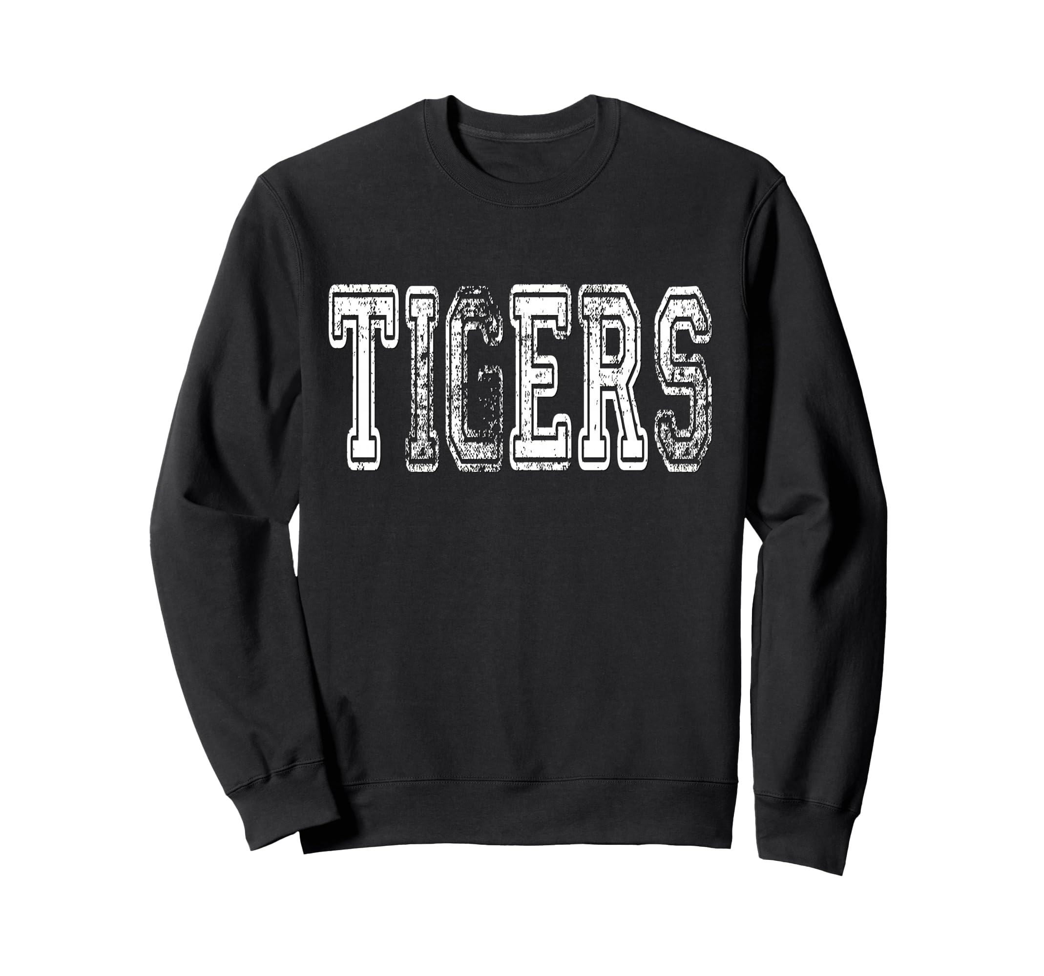 Tigers Mascot Distressed Sweatshirt - Casual Everyday Wear for Adults