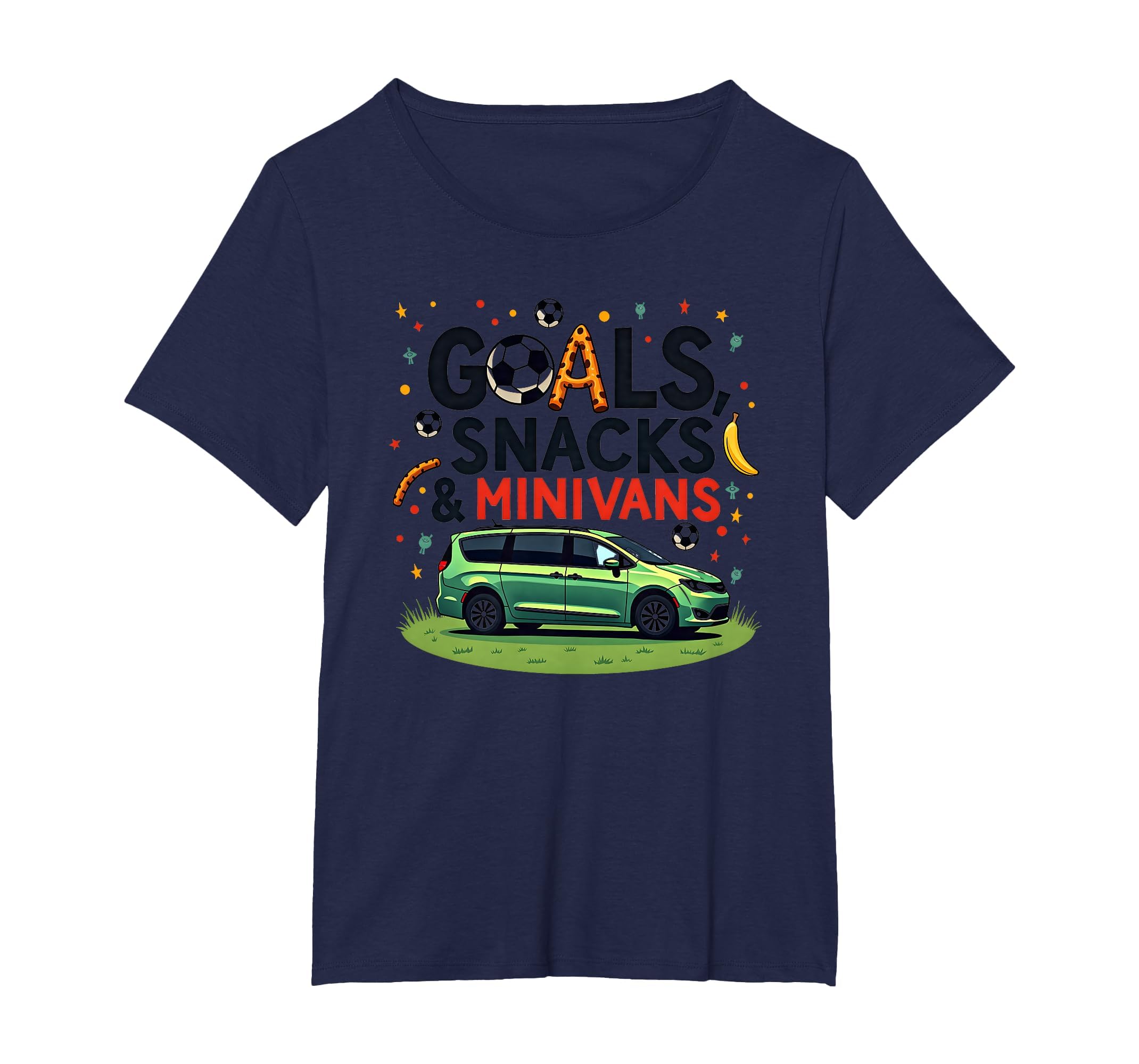 Goals Snacks Minivans Soccer Mom Life T-Shirt - Trendy Graphic for Adults