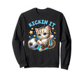 Kickin It Soccer Player Kitten Cat Sweatshirt - Novelty Apparel Men Women