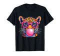 Leopard Cheetah Jaguar Cat Sunglasses T-Shirt - Novelty Apparel for Adults