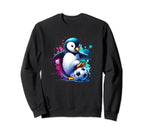 Penguin Lover Soccer Player Fan Sweatshirt - Graphic Print for Adults