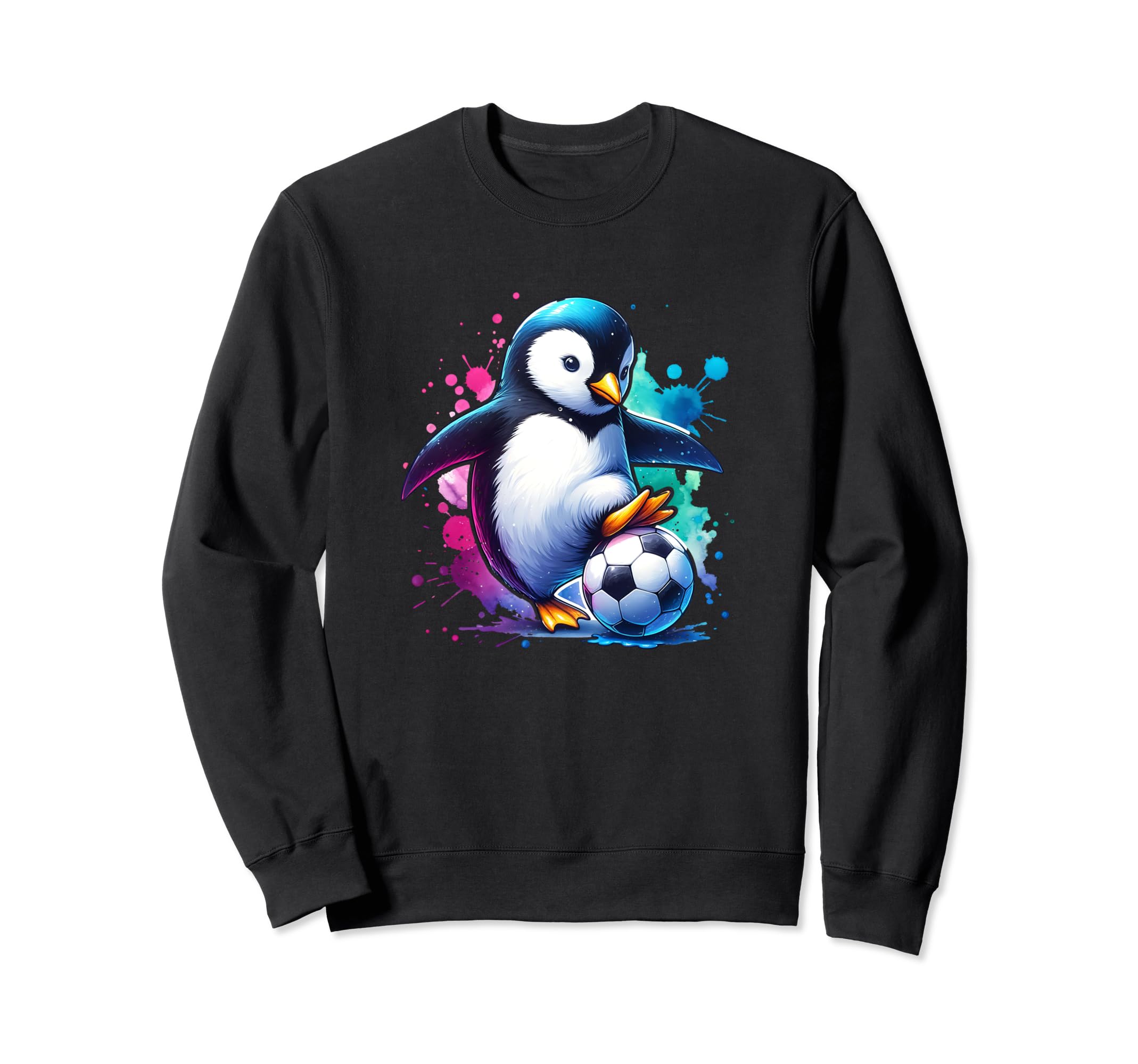 Penguin Lover Soccer Player Fan Sweatshirt - Graphic Print for Adults