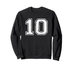 Number 10 Distressed Ten Sports Sweatshirt - Graphic Print Men Women