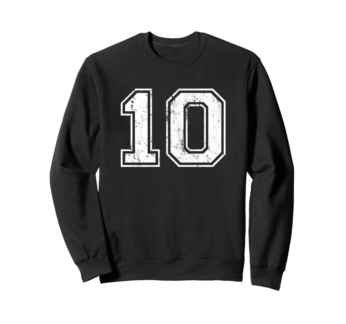 Number 10 Distressed Ten Sports Sweatshirt - Graphic Print Men Women