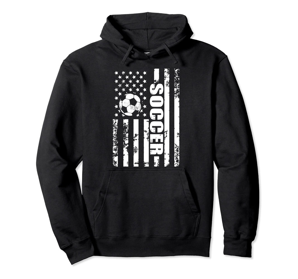 Us American Flag Soccer Patriotic Soccer Hoodie - Minimalist Print Unisex
