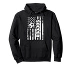 Us American Flag Soccer Patriotic Soccer Hoodie - Minimalist Print Unisex