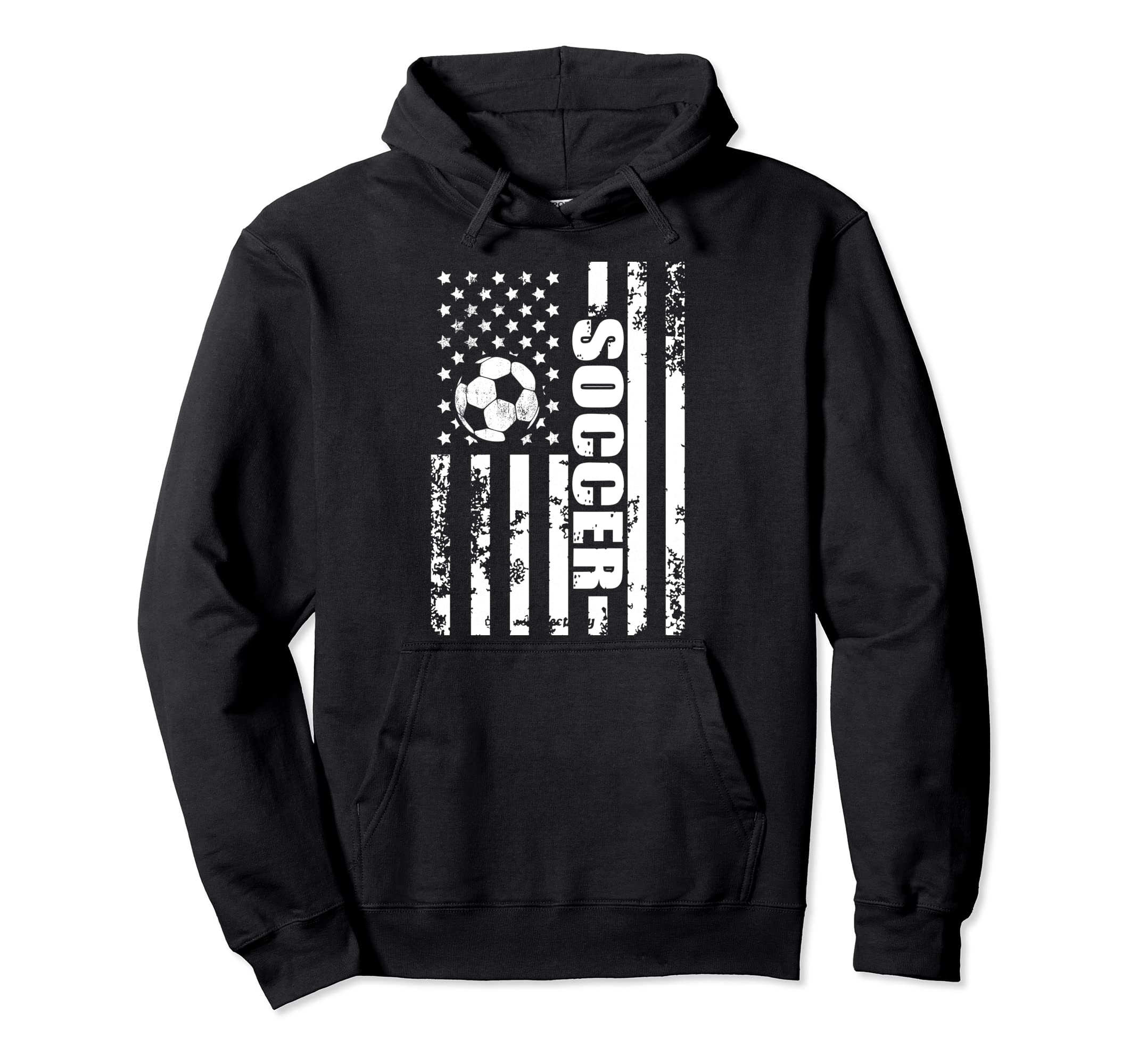 Us American Flag Soccer Patriotic Soccer Hoodie - Minimalist Print Unisex