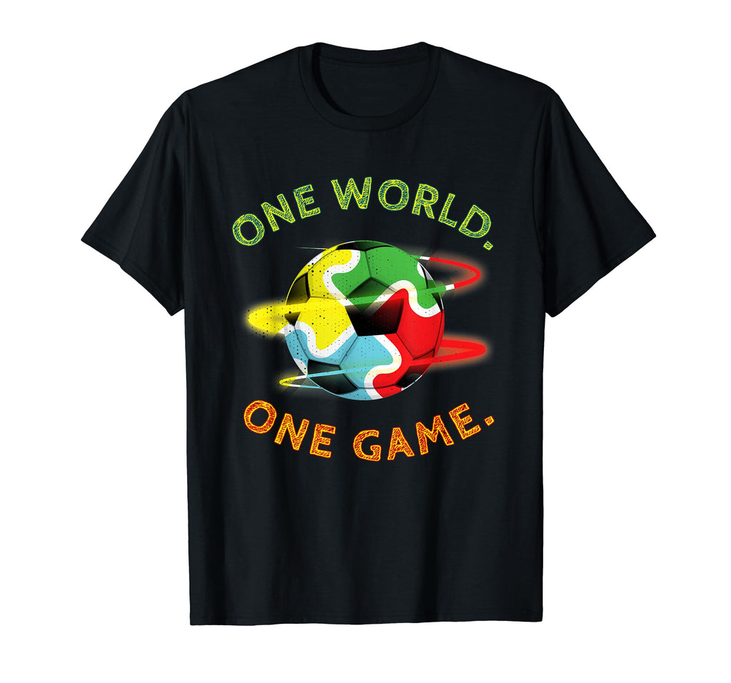 One World One Game Love Soccer Ball Fan T-Shirt - Trendy Graphic Men Women