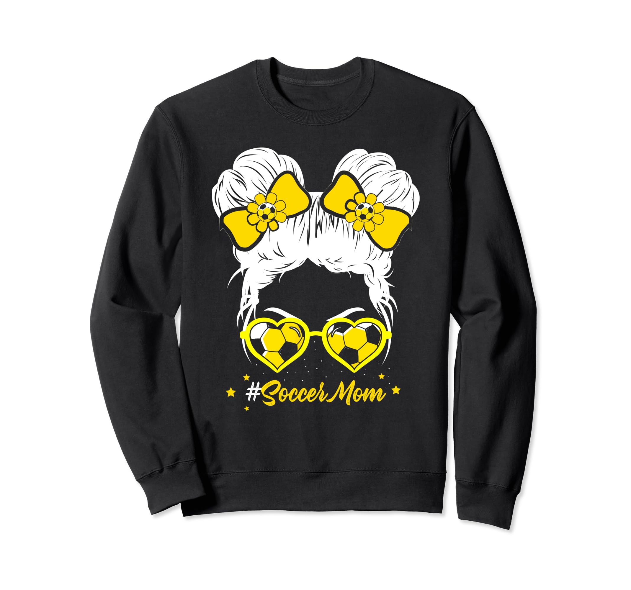 Soccer Mom Messy Bun Hair Soccer Sweatshirt - Aesthetic Graphic Men Women