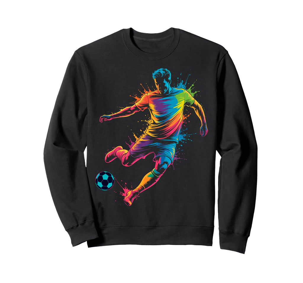 Colorful Funny Soccer Player Sweatshirt - Casual Everyday Wear Men Women