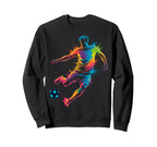 Colorful Funny Soccer Player Sweatshirt - Casual Everyday Wear Men Women