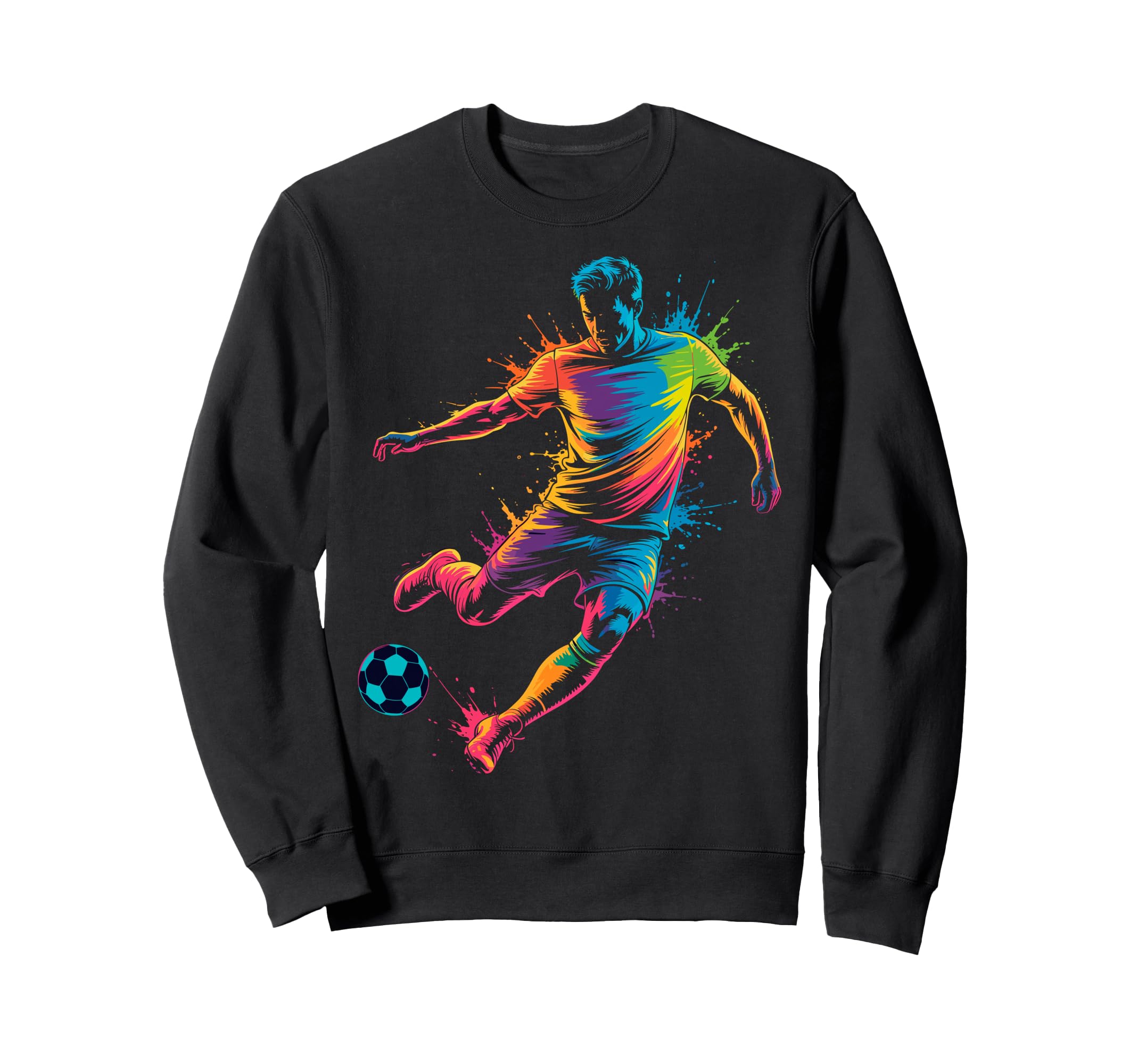 Colorful Funny Soccer Player Sweatshirt - Casual Everyday Wear Men Women