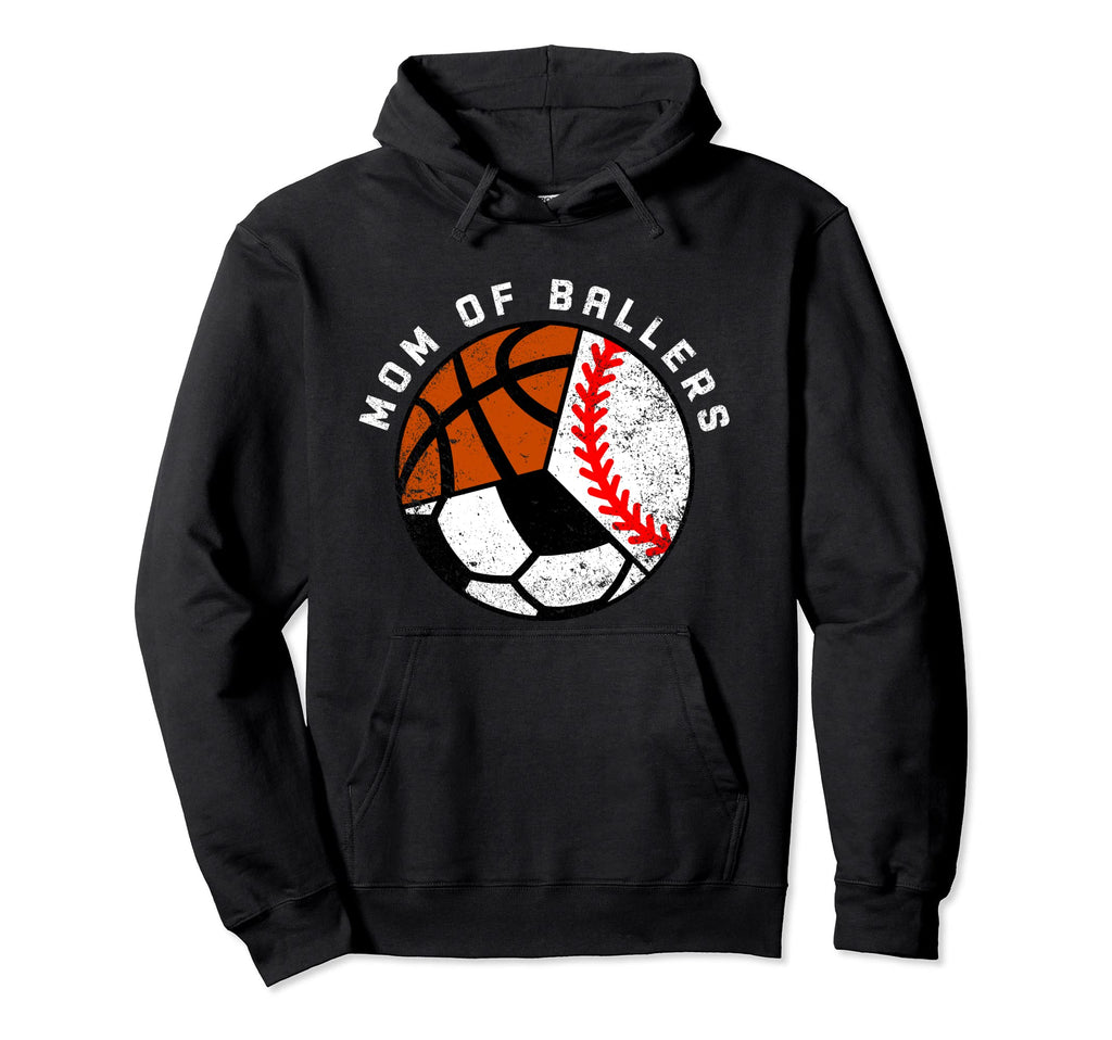 Mom Ballers Funny Baseball Soccer Hoodie - Graphic Print for Adults