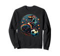 T Rex Dinosaur Kicking Soccer Ball Sweatshirt - Unique Graphic Men Women