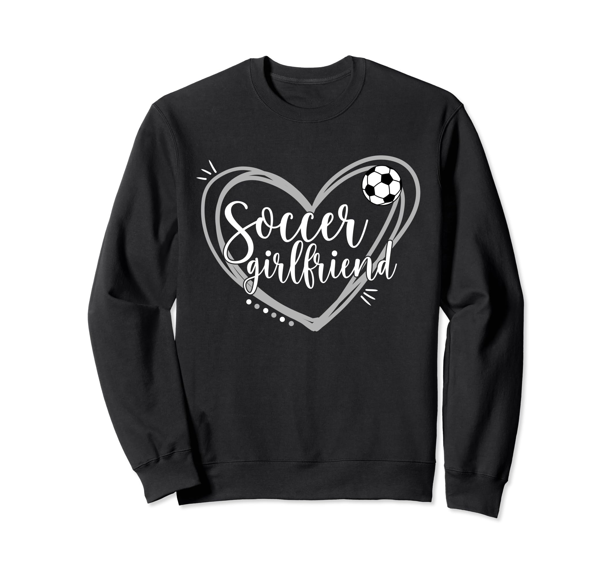 Soccer Girlfriend Heart Soccer Sweatshirt - Minimalist Print for Adults