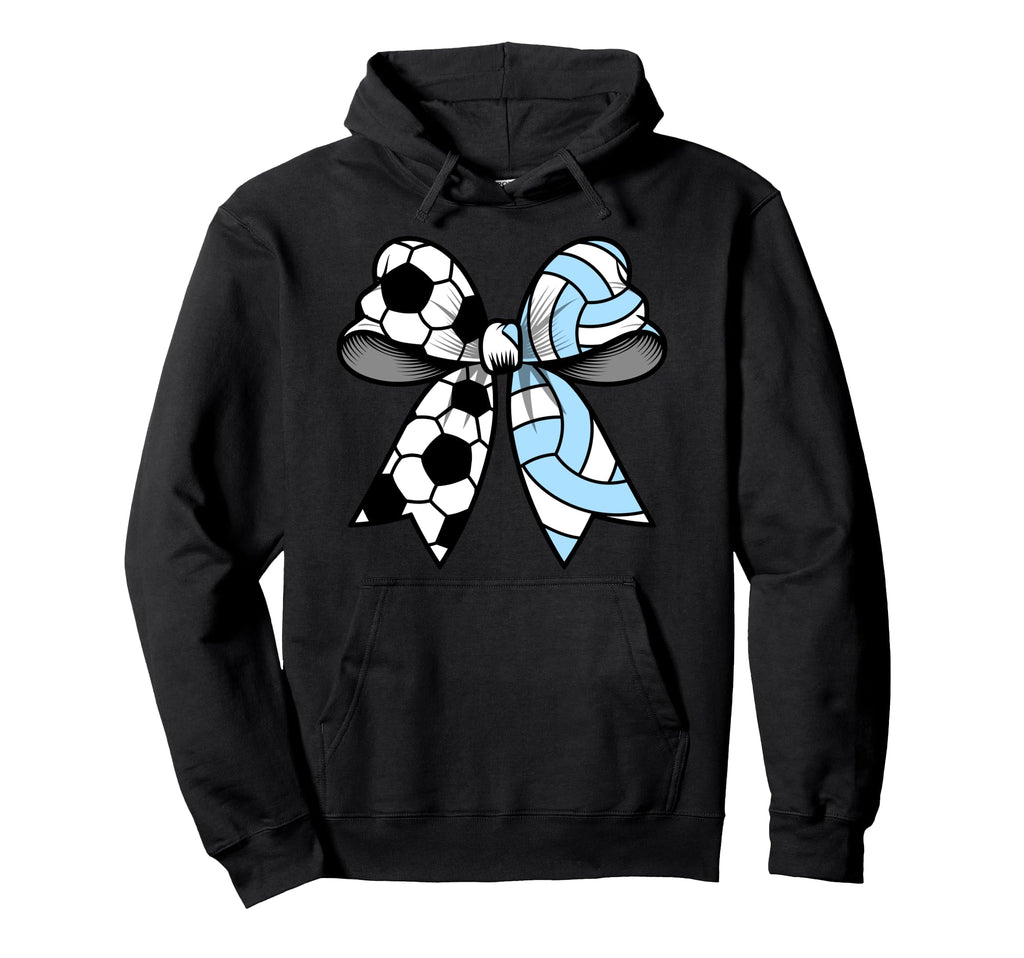 Soccer Volleyball Coquette Bow Funny Soccer Hoodie - Unique Graphic Unisex