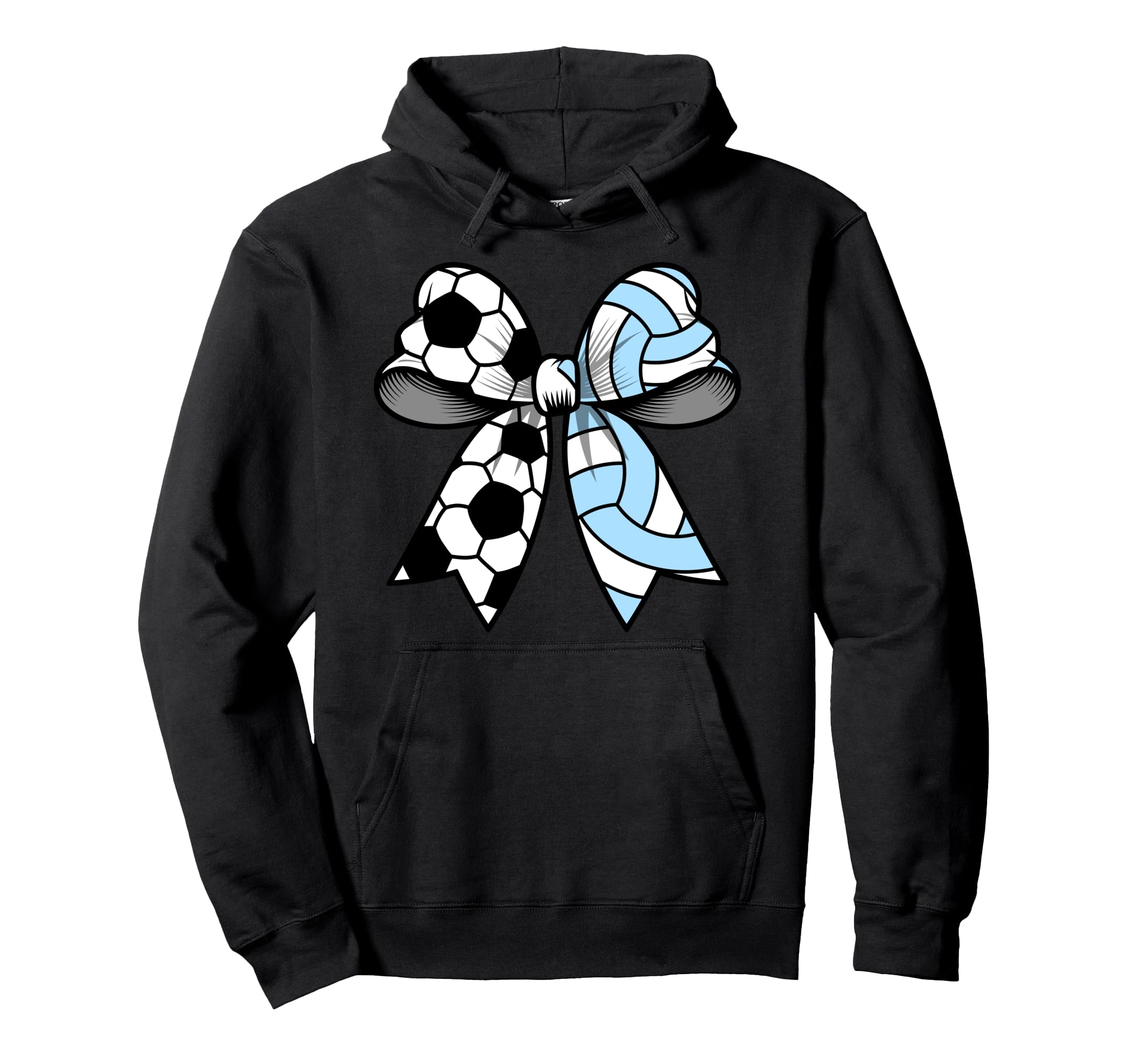 Soccer Volleyball Coquette Bow Funny Soccer Hoodie - Unique Graphic Unisex