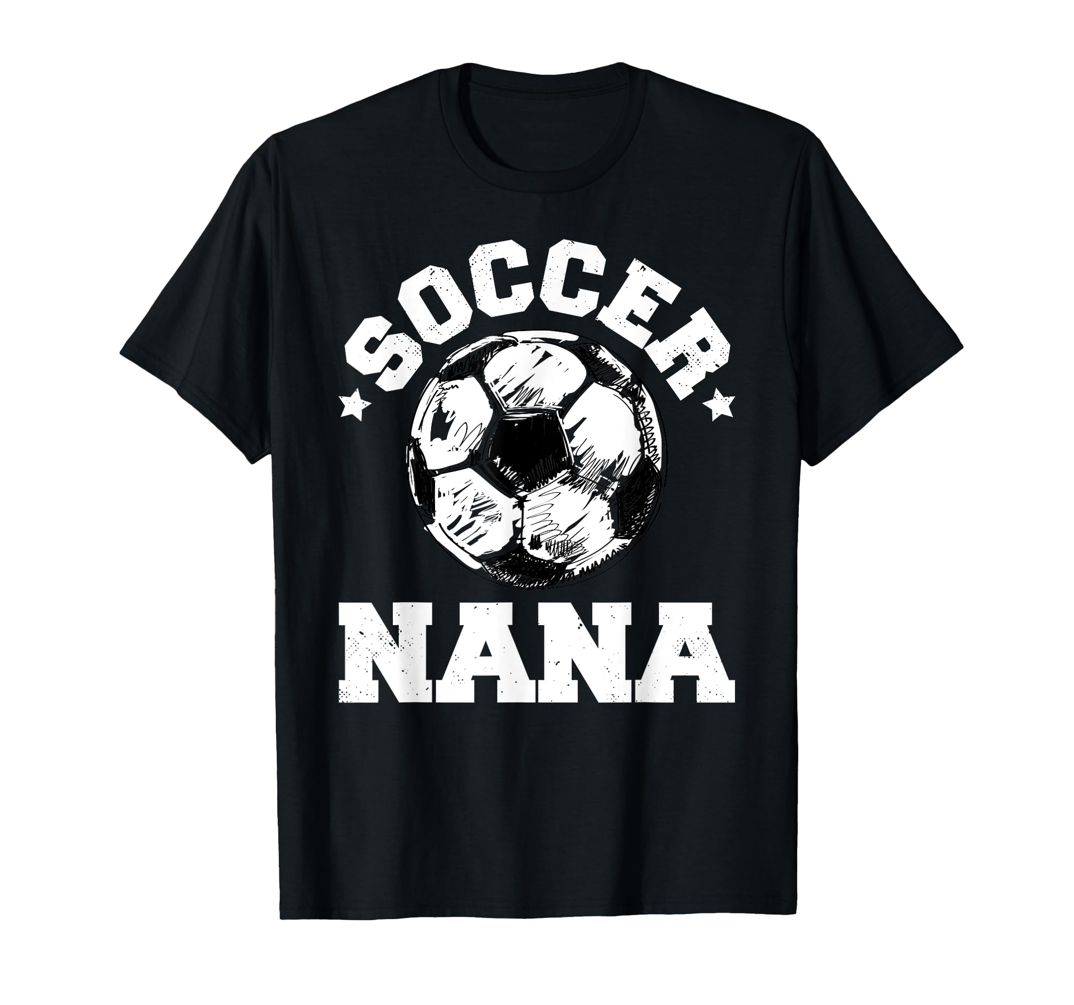 Soccer Nana Soccer Ball Distressed T-Shirt - Novelty Apparel for Adults
