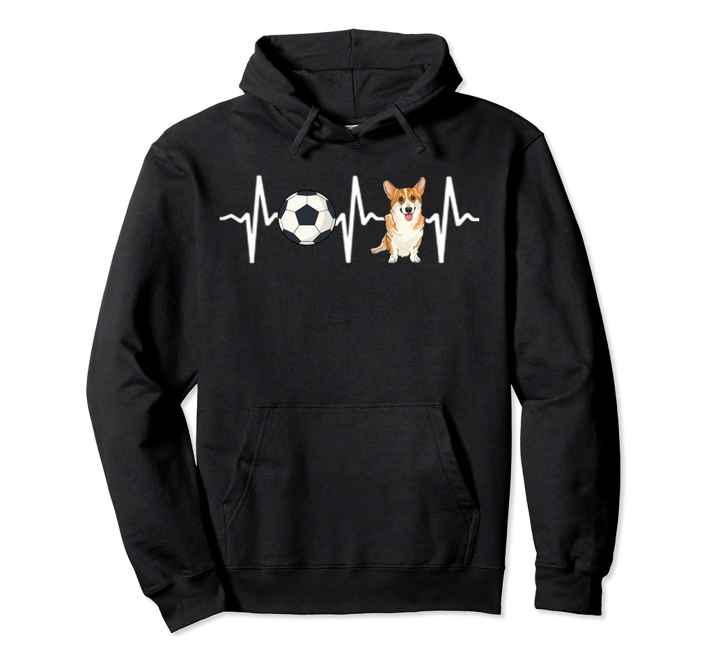 Soccer Pembroke Welsh Corgi Heartbeat Hoodie - Unique Graphic Men Women