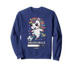 Kawaii Unicorn Soccer Skills Sweatshirt - Unique Graphic for Adults