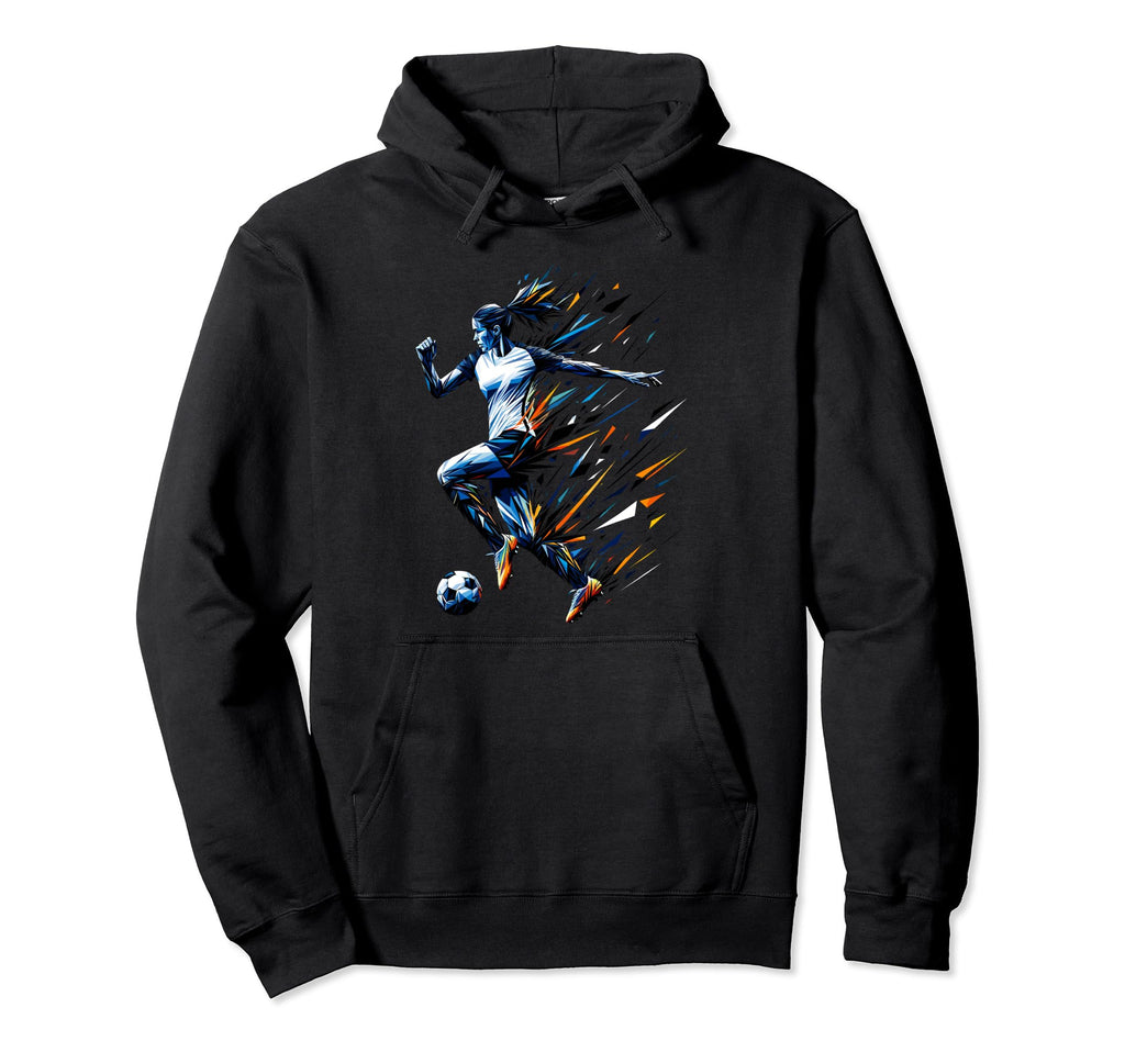 Polygon Art Soccer Sport Player Hoodie - Streetwear Style Men Women