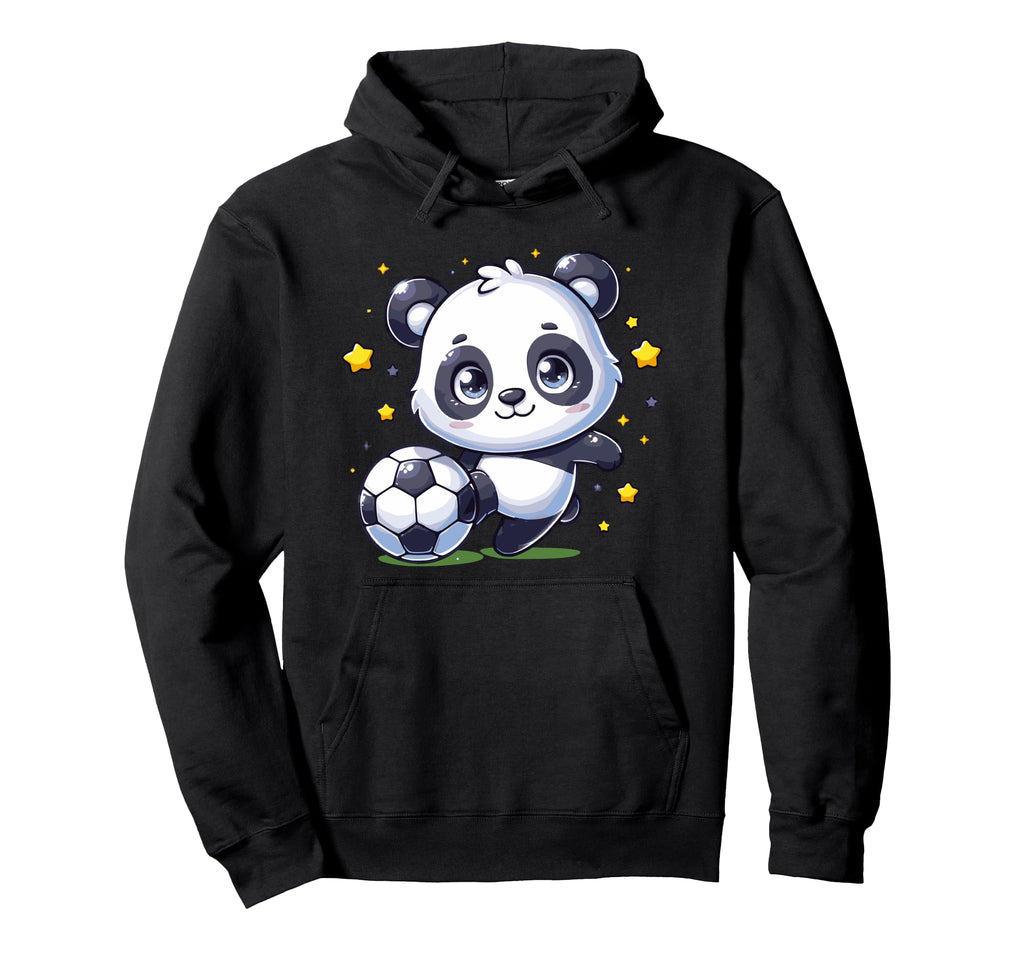 Soccer Player Panda Kicking Soccer Ball Hoodie - Custom Art Print Men Women