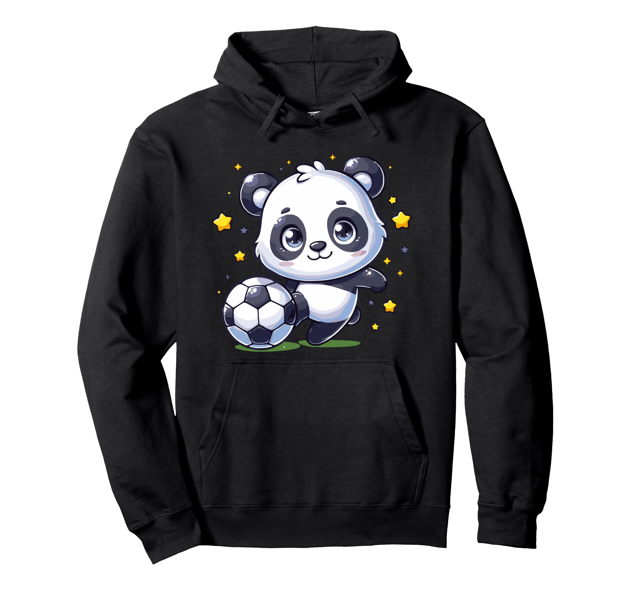 Soccer Player Panda Kicking Soccer Ball Hoodie - Custom Art Print Men Women