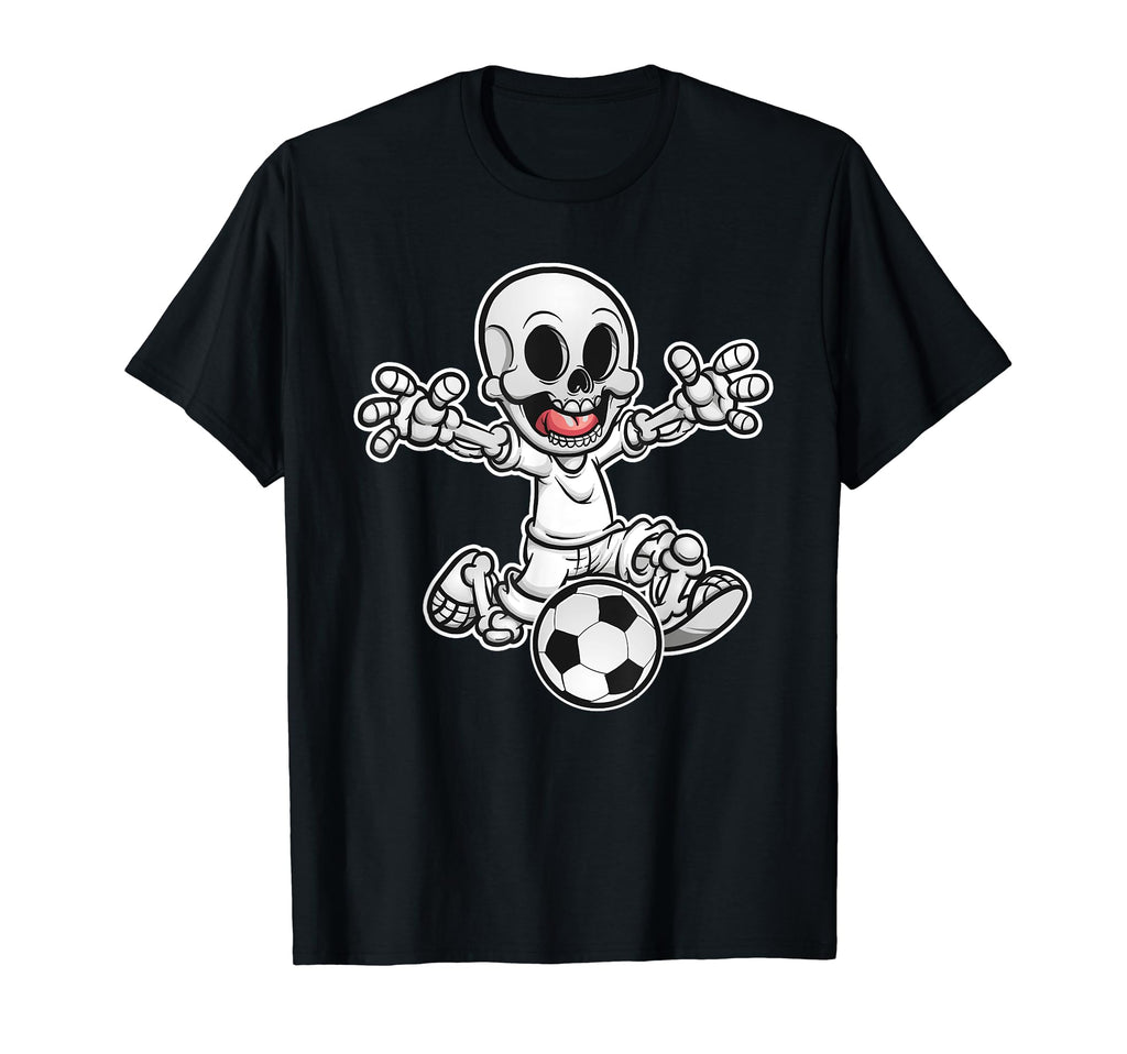 Skeleton Soccer Halloween Funny T-Shirt - Streetwear Style for Adults