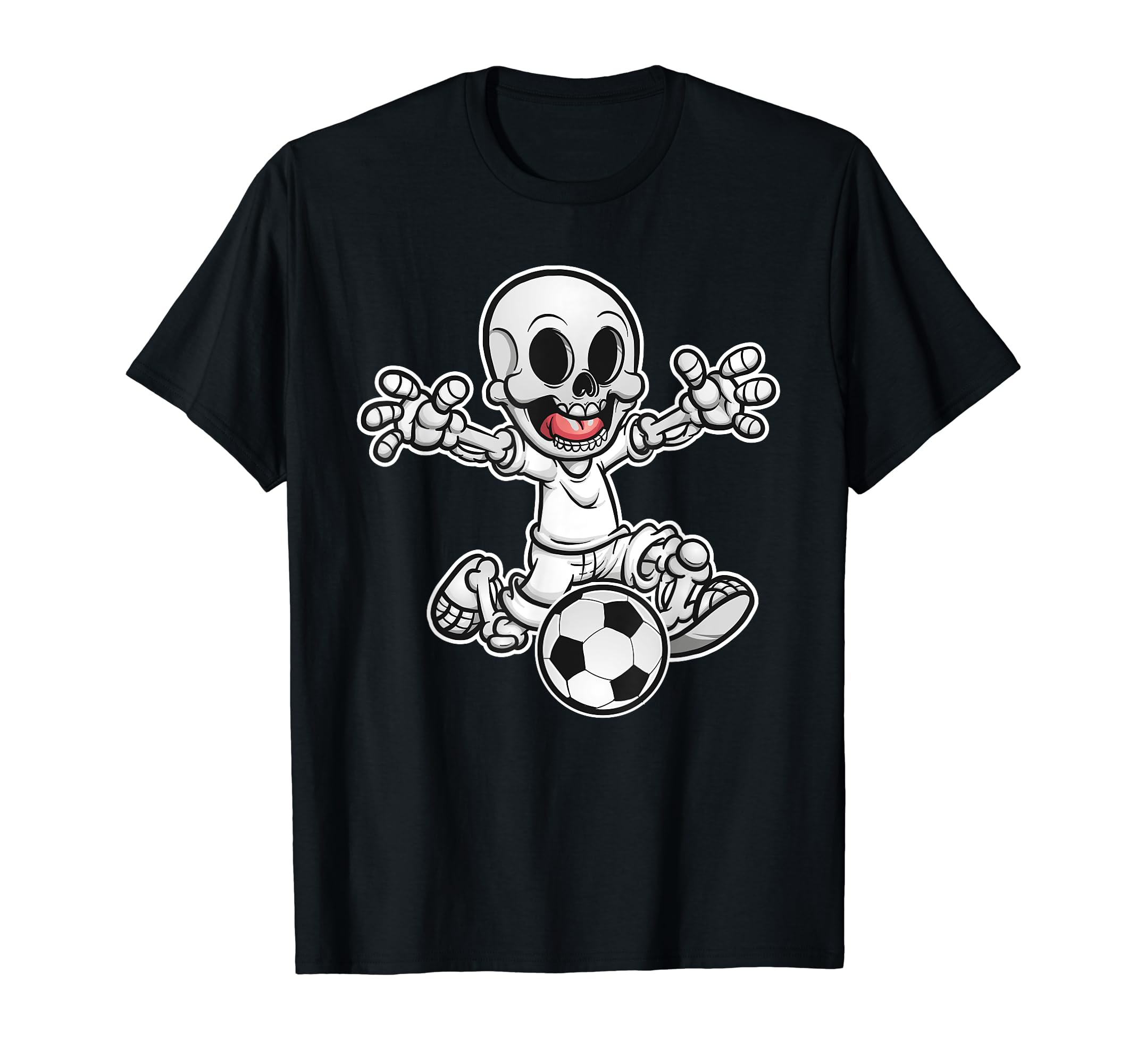 Skeleton Soccer Halloween Funny T-Shirt - Streetwear Style for Adults