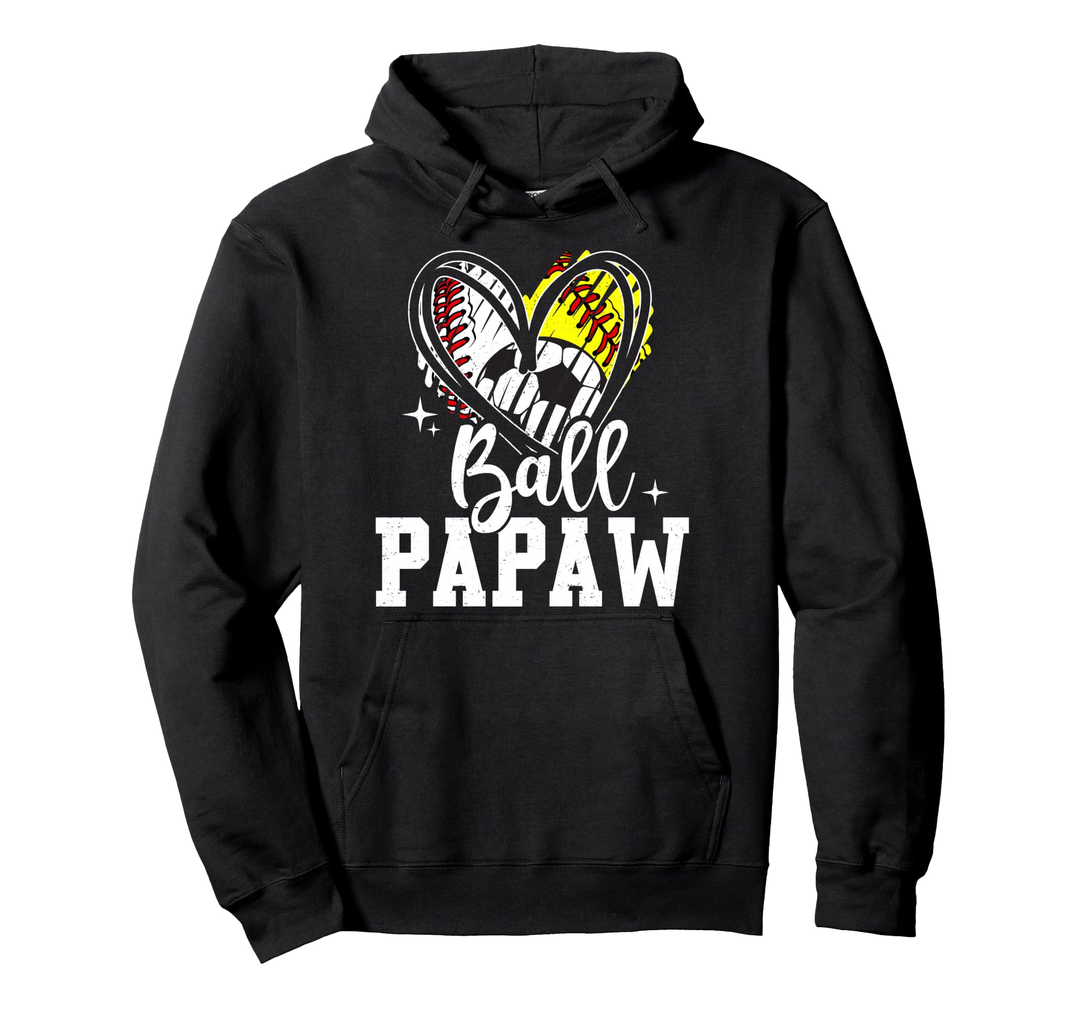 Ball Papaw Baseball Softball Soccer Papaw Hoodie - Graphic Print Unisex