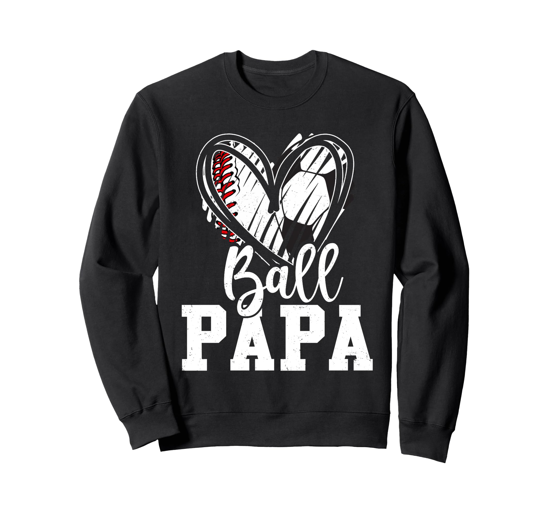 Ball Papa Baseball Soccer Papa Sweatshirt - Fun Novelty Design for Adults