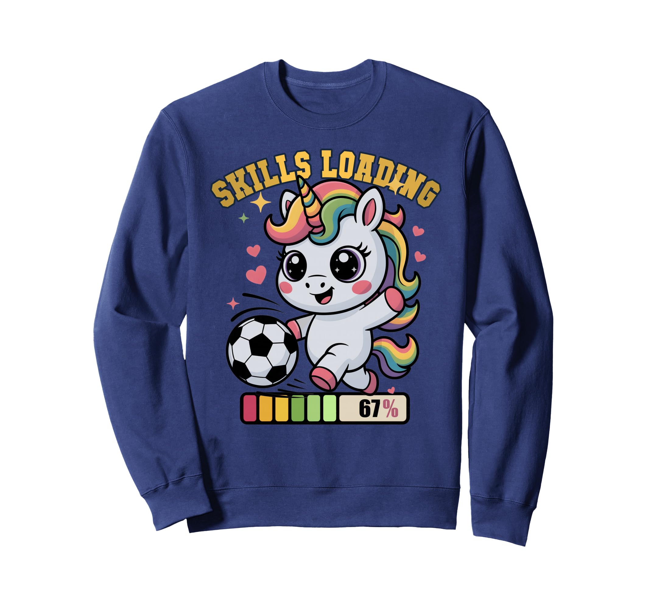 Soccer Unicorn Skills Loading Sweatshirt - Fun Novelty Design for Adults