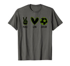 Soccer Peace Love Football Sports Lovers T-Shirt - Graphic Print Men Women