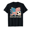 Peace Love Soccer Lover American Flag T-Shirt - Streetwear Style Unisex