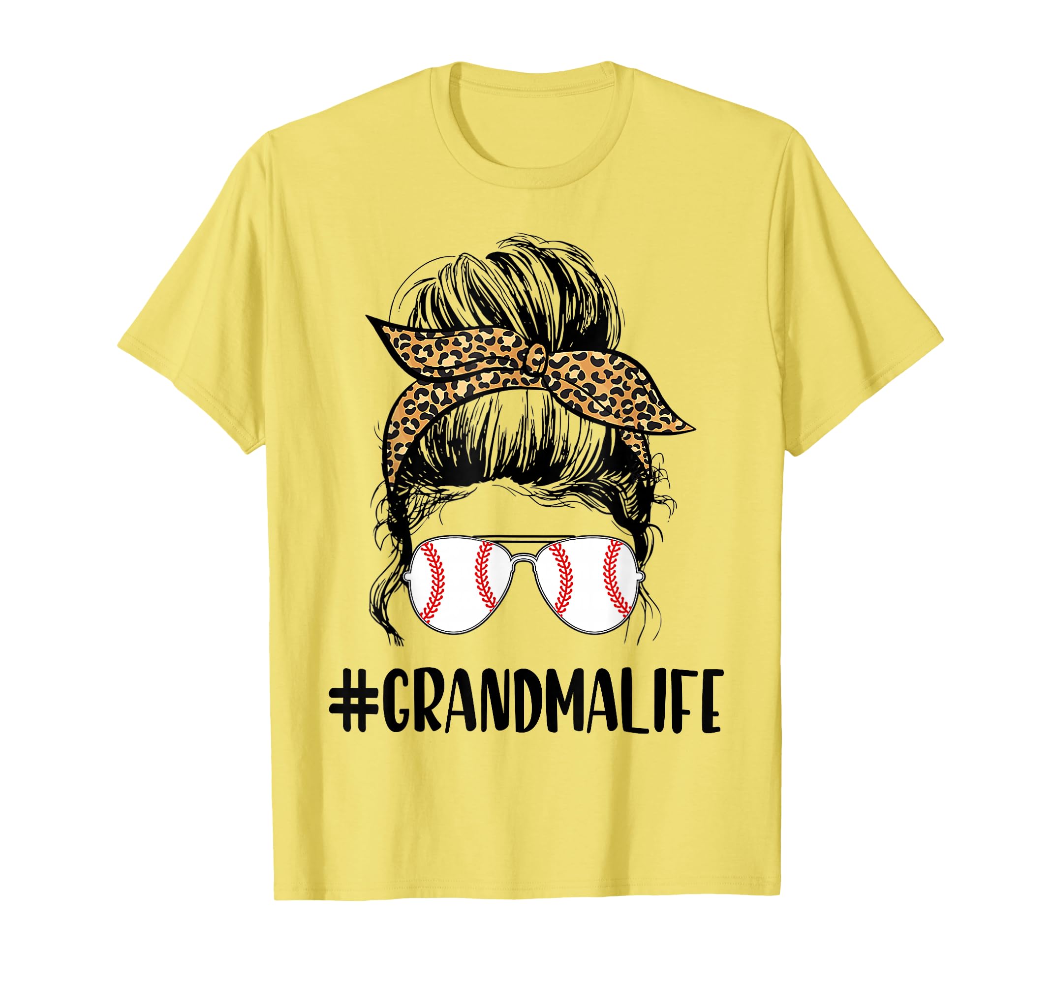 T Ball Grandma Life Messy Bun T-Shirt - Aesthetic Graphic for Adults