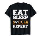 Eat Sleep Soccer Repeat Soccer Player T-Shirt - Minimalist Print Men Women