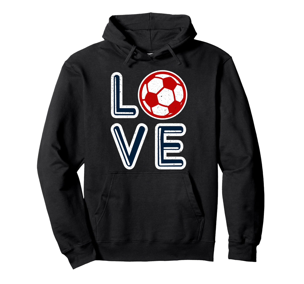 Great Heart I Love Football Soccer Fan Hoodie - Trendy Graphic Unisex